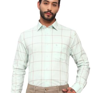 Cantabil Men's Checkered Spread Collar Full Sleeves Formal Shirt (P_MSHF00520)