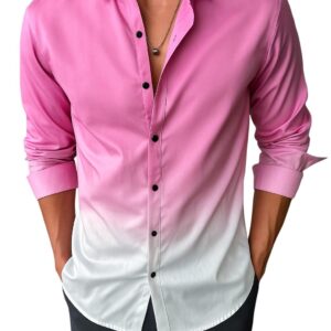 SOLY CLOTHING Men's Solid Slim Fit Cotton Casual Shirt || Men Stylish Shirt || Spread Collar & Full Sleeves (in, Alpha, M, Regular, New Pink SHEDHE Full Sleeves)